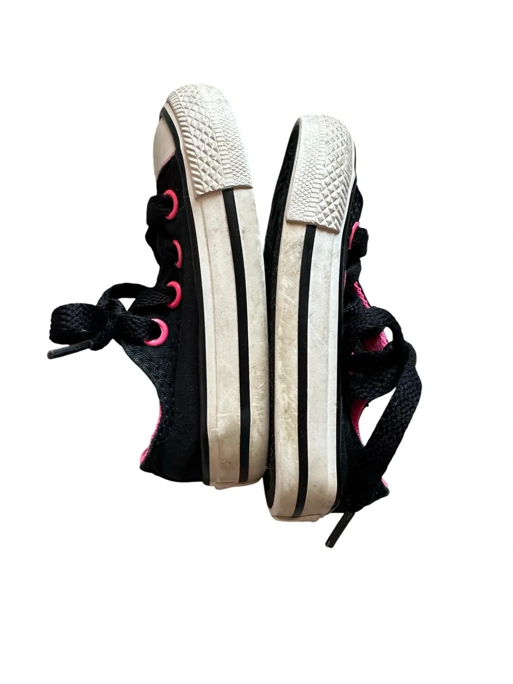 Converse Chuck Taylor All Star Double Tongue sneakers baby size 3 black w/ pink